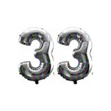 33 Yaş Sayı Folyo Balon Gümüş 40 İnç 100 cm