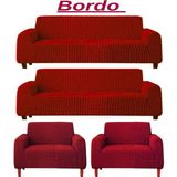 3+3+1+1 Bürümcük Eteksiz, Lastikli, Esnek, Yıkanabilir Koltuk, Kanepe, Çekyat Takımı Örtüsü/kılıfı - Bordo - 180 x 230 cm
