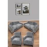 3+3+1+1 Yumuşacık Yıkanabilir Tüy Leke Tutmayan Lastikli Kadife Koltuk Örtüsü Koltuk Kılıfı Takımı 4lü"set - 180 x 230 cm - Koyu Gri