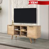 3322 Sina 130 Cm ( Ahşap Ayaklı , Metal Kulplu) Tv Ünitesi , Safir , Tv Sehpası , Salon