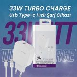 33W Güçlü Hızlı Şarj Cihazı | Type-C Telefon Uyumlu Şarj Aleti - Beyaz