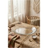 33x25 cm Oval Cam Sunum Tabağı - Şık Salata ve Meyve Servis Tabağı - Modern Mutfak ve Sofra Sunumu
