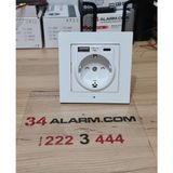34 Alarm Usb'li Sıva Altı Priz -Bakıcı Kamerası - Beyaz