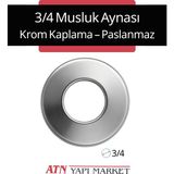 3/4 Bas Musluk Aynası – Krom Kaplama Paslanmaz Tesisat Rozeti