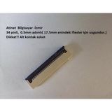 34 Pin 0.5 Adımlı Flex Soketi. Flex Ffc Konnektörü 34-0.5-Alt