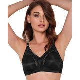 340 - Saten Toparlayıcı Sütyen Telsiz Süngersiz Minimizer - Siyah, 85 B