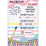 342 Adet Labubu Temalı Okul Etiketi Sticker Kalem Etiket Defter Etiket Kişiye Özel Isim Etiket