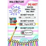 342 ADET Red ball Temalı Okul Etiketi Sticker Kalem Etiket Defter Etiket Kişiye Özel İsim Etiket