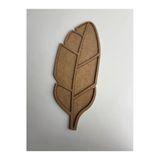 34X13cm Yaprak Figür Ham Ahşap