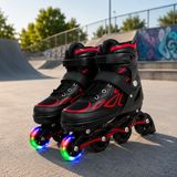 35-38 numara ayak boyu ayarlanabilir LED Işıklı Silikon Teker Ayarlanabilir Inline Paten Unisex