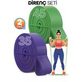 35 + 45 Kg 2'Li Set Barfiks Lastiği Gym Resistance Band Antrenman Kas Geliştirme Bandı