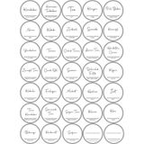 35 Adet Yuvarlak Baharat Kavanoz Etiketi Sticker Seti 4x4 cm - Standart