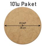 35 Cm Çap Daire 3 Mm Ham Mdf Levha Yuvarlak Lazer Kesim Supla
