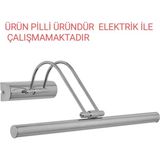 35 cm Krom Pilli Aplik Ayna Üstü ve Tablo Aydınlatması - 3000k-Gün Işığı