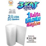 35 Gram 25 cm x 20 Metre Yüksek Kalite Kalın Balonlu Naylon Patpat
