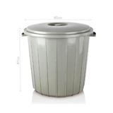 35 Litre Yuvarlak Battal Kapaklı Çöp Kovası Sağlam Kalite Plastik Çöp Kutusu Ø40 h41 Su Erzak Kovası