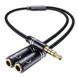 3,5 mm Kulaklık Ayırıcı, Hi-Fi Ses Uzatma Kablosu Ses Stereo Y Bölücü, 3,5 mm Erkek - 2 Dişi (TRRS - 4 Kutuplu) Kulaklık Ayırıcı, PS4, Anahtar, Telefon ve Daha Fazlası ile Uyumlu Aux Jack Splitter