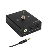 3,5 mm ses şalteri, 2 bağlantı noktalı ses ayırıcı kutusu (2'si 1 arada / 1'si 2 arada çıkış) mini kulaklık manuel seçici dönüştürücü, 47,2 inç (120 cm) kablo ile, harici güç gerekmez