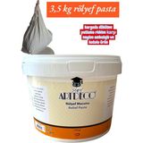 3500 gr Rölyef Pasta Beyaz Artdeco Yerli Üretim Naylon Ambalaj ve Kutulu Ürün A Kalite Rölyef Macunu - yok