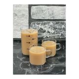 350Ml Borosilikat Cam Cezve Ve 150Ml Cam Bardak Kupa 3 Lü Cam Cezve Fincan Set