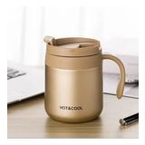 350ml Taşınabilir Paslanmaz Çelik Hoot&Cool Meşrubat Termos Bardak (Gold)