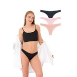 351 Kadın Lazer String Tanga 6'lı Külot Paketi, V1- Siyah x2, Vizon x2, Kapuçino x2, L
