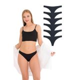 351 Kadın Lazer String Tanga 6'lı Külot Paketi, V3- Siyah x6, M