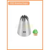352 Kapalı Yıldız Desen Krema Duyu Büyük Boy Pasta Duyu Paslanmaz Çelik Krema Torbası Ucu 3.5X2.0x5.0 Cm