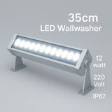 35CM 12W LED Wallwasher Beyaz 6500K | Dış Cephe, Minare, Bahçe Aydınlatma | Iç-Dış Kullanım IP65 - 6500K - Beyaz Işık