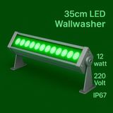 35CM 12W LED Wallwasher Yeşil | Dış Cephe, Minare, Bahçe Aydınlatma | Iç-Dış Kullanım IP65
