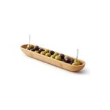 35CM Bambu Zeytinlik – Doğal Ahşap Oval Uzun Servis Tabağı | Meze Sunumu, Çerezlik, Atıştırmalık Tabağı | Çevre Dostu Mutfak ve Sofra Aksesuarı - 0,60 x 19 x 29 cm