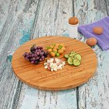 35CM Döner Mekanizmalı Kalın Bambu Yuvarlak Pizza ve Sunum Tepsisi, 360 Derece Dönebilen Kahvaltı Sunum, Pizza Sunum ve Börek Sunum Tepsisi (35CM*35CM*2CM) - 0,60 x 19 x 29 cm
