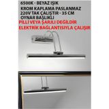 35cm Krom Kaplama Beyaz Işık Kuğu Ayna Banyo Tablo Duvar Apliği (ELEKTRİKLE ÇALIŞIR)