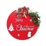 35cm Yılbaşı Kapı Süsü Merrry Christmas Çiçekli