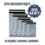 35x45+5 cm Cepli Gri Kargo Poşeti – 100 Adet – Kendinden Yapışkanlı e-Ticaret Gönderim Poşeti