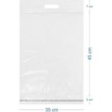 35X45+5+7CM El Geçmeli Lüx Mat Beyaz Cepsiz Kargo Poşeti - 100 Adet