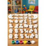36 Adet (3D) Hayvanlar Alemi Taş Boyama Figür Çocuk Gelişimi Boyama Etkinlik Seti Zoo Stone Painting