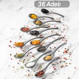 36 Adet Baharat Kaşığı - Şeker Reçel Baharatlık Kaşığı Antrasit - Gri