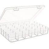 36 Ayarlanabilir Bölmeli Kolye Yüzük Takı Kutusu Organizer Düzenleyici Plastik Kutu 27.5x19.5x4.2