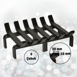 36 cm x 32 cm 6 Çubuklu Ekstra Şömine Izgarası Dar Gözlü Izgara