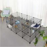 36 Panel Evcil Küçük Hayvan Kedi Köpek Kuş Evi Kafesi Oyun Parkı Portatif Taşınabilir Metal - 0 - 19 lt - Çok Renkli
