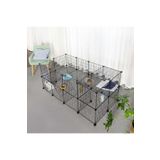 36 Panel Evcil Küçük Hayvan Kedi Köpek Kuş Evi Kafesi Oyun Parkı Portatif Taşınabilir Metal Tel