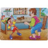36 Parça Çocuk Puzzle + Boyama Pinokyo