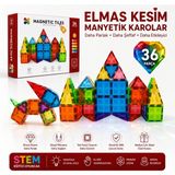 36 Parça Elmas Kesim Manyetik Karo Seti, Stem Eğitici Yapı Oyuncağı