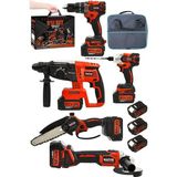36 V Kömürsüz Motor 5'li Set Şarjlı Hilti Taşlama Somun Sıkma Testere Matka - Seçenek 1