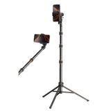 360° Ayarlanılabilir 4 Kademeli Alüminyum Telefon Tutucu Tripod Monopod Selfie Çubuğu 210 cm Çantalı
