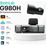 360+ Botslab G980H Pro 3k 4 Kameralı Wifi+Gps Akıllı Araç Içi Kamera +150° Geniş Açı+Yaya Algılama+Gece Görüşlü (128GB Hafıza Kartı Hediyeli) - Siyah