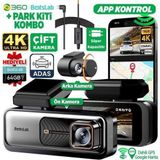 360+ Botslab G980H Pro ADAS Ön Kamera Gerçek 4K UHD Arka 2K QHD 170° Geniş Açı Lens Gece Görüşü Dahili Gps Modülü Akıllı Araç İçi Kamera (64GB HAFIZA KARTI HEDİYELİ)+Park Modu Kiti Combo