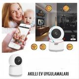 360 Derece Dönebilen Full Hd - 1080P Wi - Fi Akıllı Ip Kamera Bebek Odası, Salon, Güvenlik Kamerası