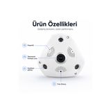 360 Derece Panoramik Balık Gözlü WiFi IP Güvenlik Kamerası
